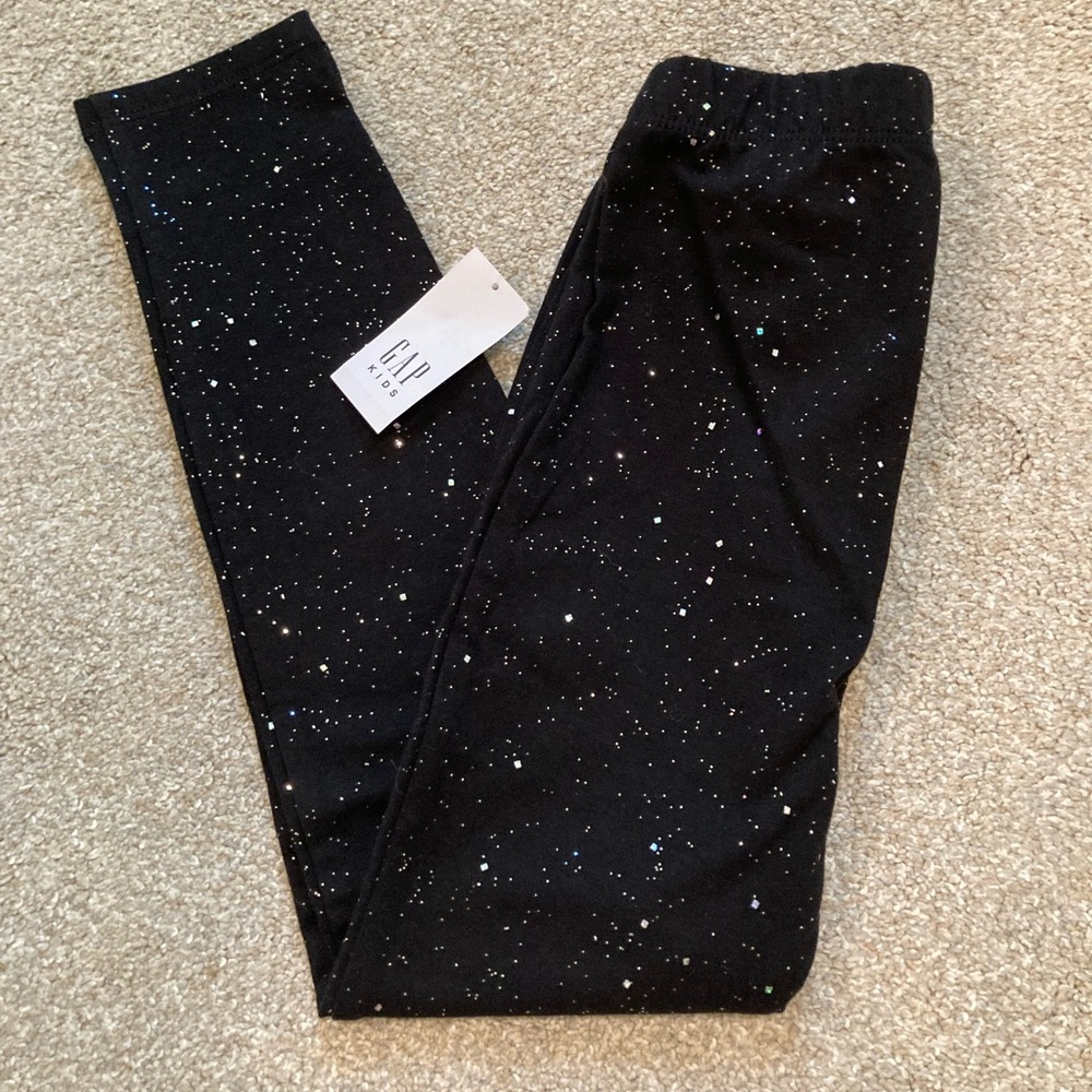XS (4-5) GAP black sparkle leggings, NWT